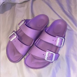 lilac / purple rubber birkenstocks